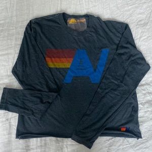 Aviator Nation - Logo Crop Boyfriend Long Sleeve Tshirt